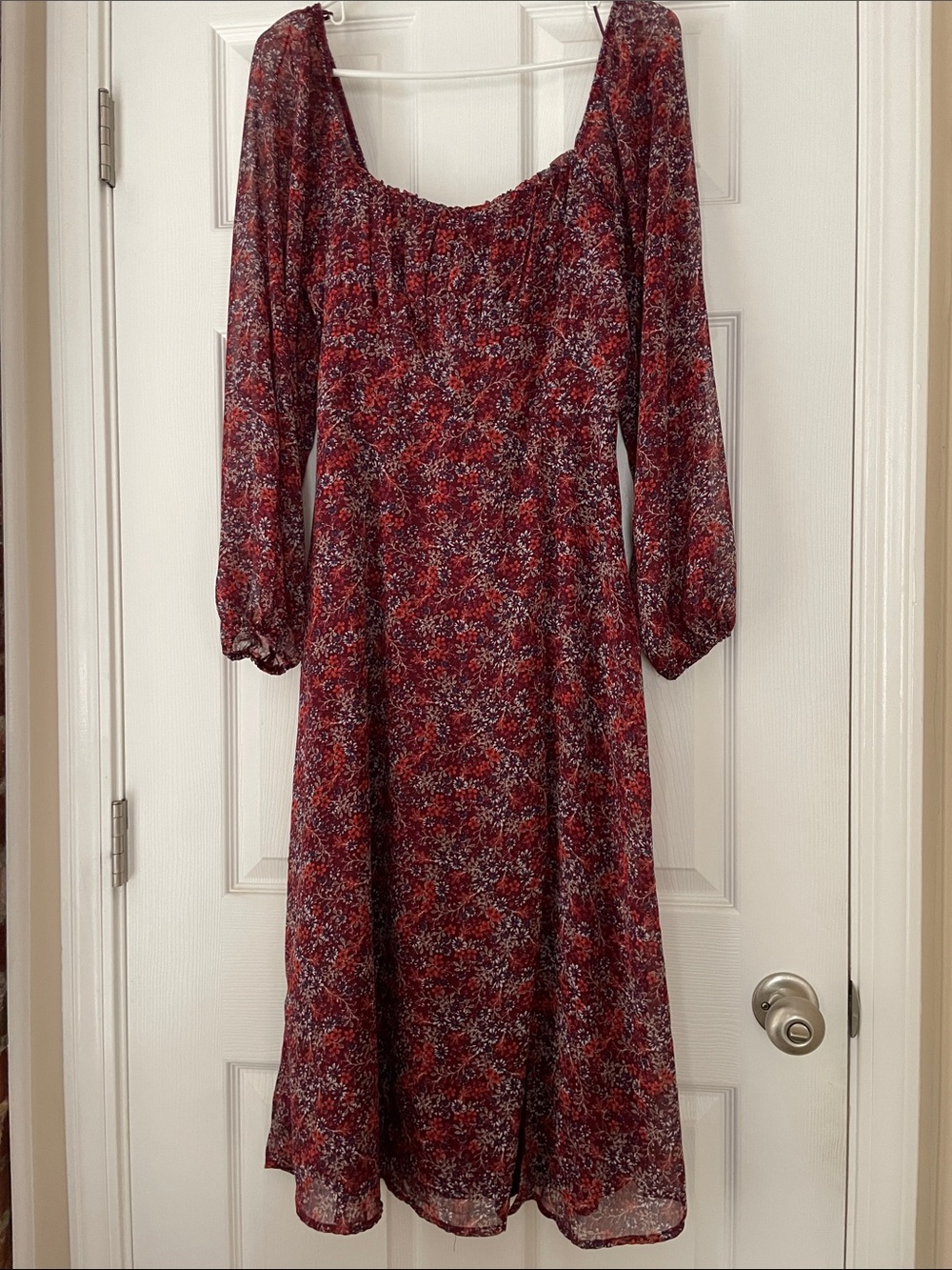Cottagecore Blue Rain Floral Dress